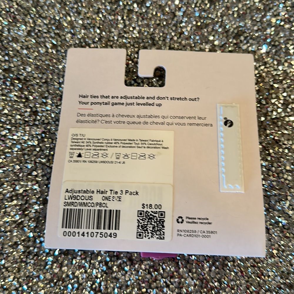 Lululemon Adjustable Hair Tie 3 Pack Smoky Red / Warm Coral / Pink Blossom $38 - Picture 2 of 2